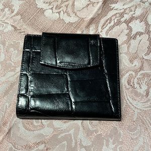 Leather Black embossed Wallet by Korey
